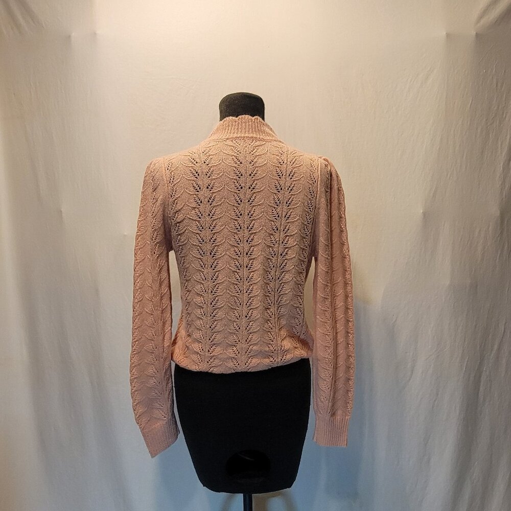 LOFT | Womens Lacy Sweater Size S - Pink - Picture 6 of 8